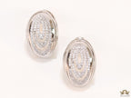 Platinum oval cz earrings