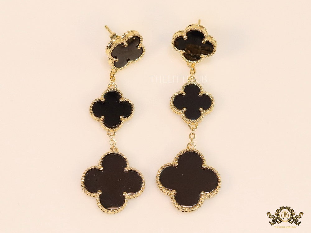 Golden and black clover dangles