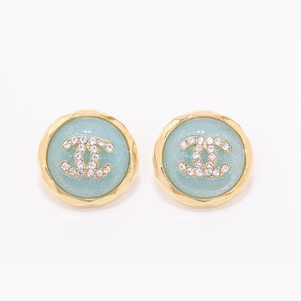 Double C Gold and blue halo studs