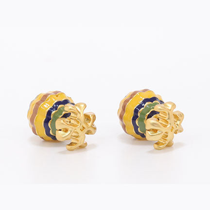T Motif yellow and blue bomber studs