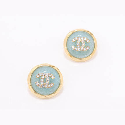 Double C Gold and blue halo studs