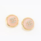 Double C Gold and pink halo studs