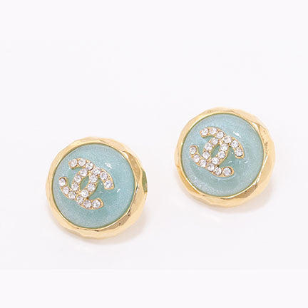 Double C Gold and blue halo studs