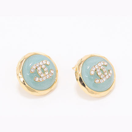 Double C Gold and blue halo studs