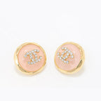 Double C Gold and pink halo studs