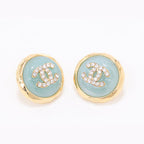 Double C Gold and blue halo studs