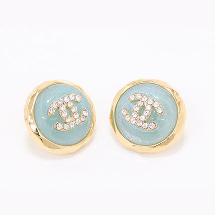 Double C Gold and blue halo studs