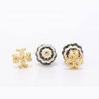 T Motif Black & white bomber studs