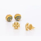 T Motif yellow and blue bomber studs