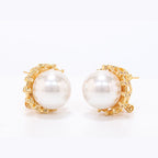 Gold leaf Pearl Studs