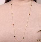 Alphabet BVL Golden chain necklace with multi coloured roman numeral discs