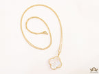 MOP clover pendant in gold plated chain