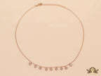 Rose gold plated chain with cz drop charms