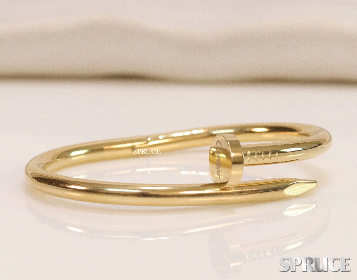 5mm thick Gold plated nail shaped men's bracelet