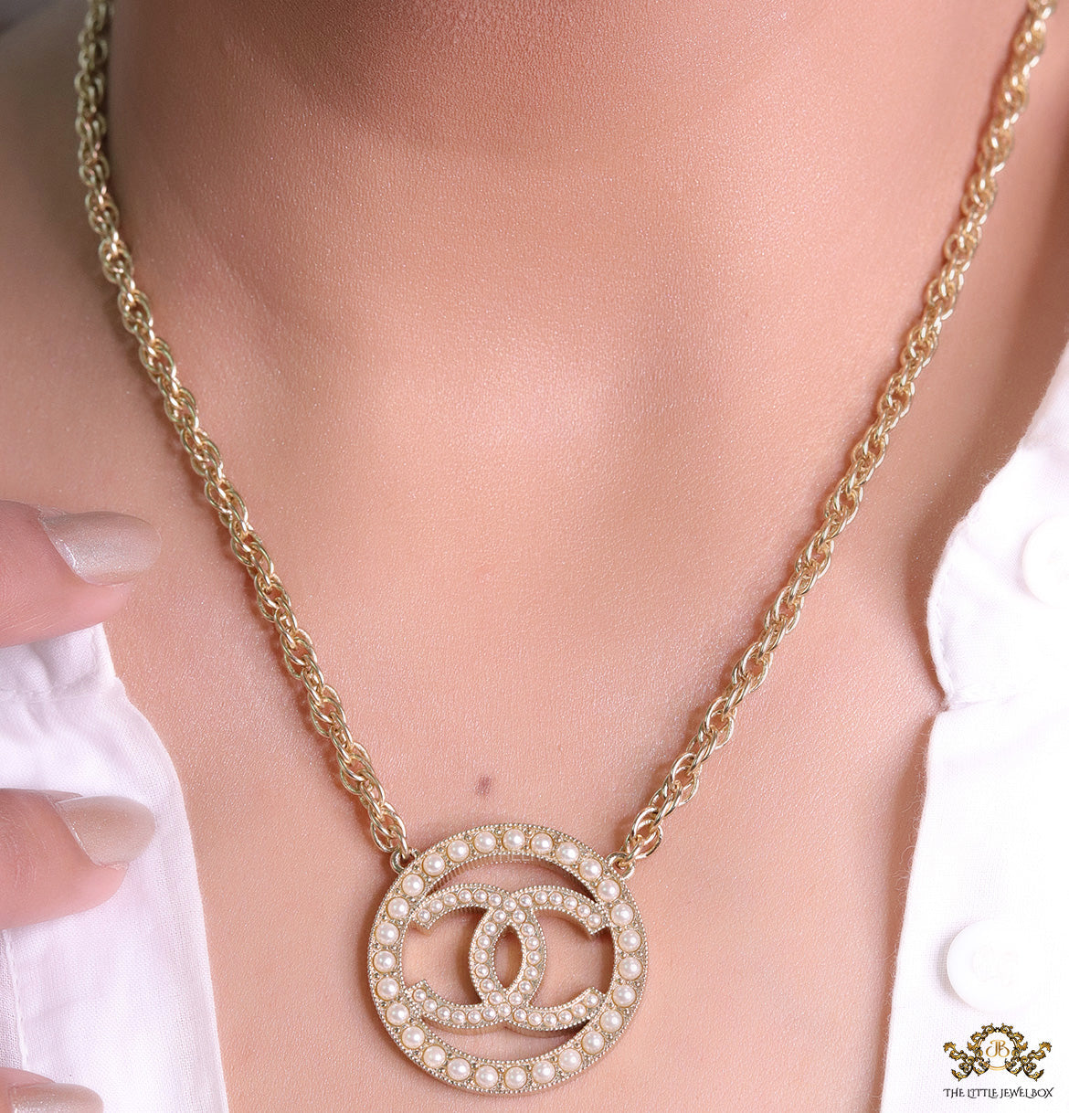 Gold plated chain necklace with cz alphabet pendant