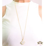 MOP clover pendant in gold plated chain