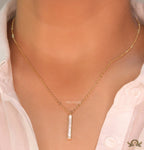 Gold plated necklace with Column Cube MOP pendant