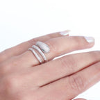 3 layer platinum panther wrap ring