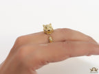 Gold plated designer cz panther ring