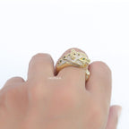 Gold plated designer cz panther ring