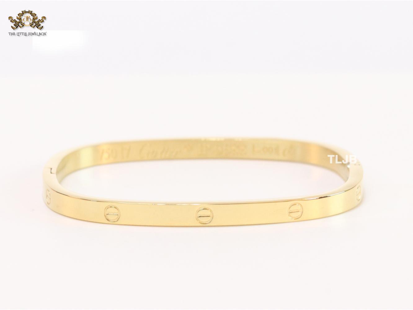 Gold plated plated rectangular screw bracelet